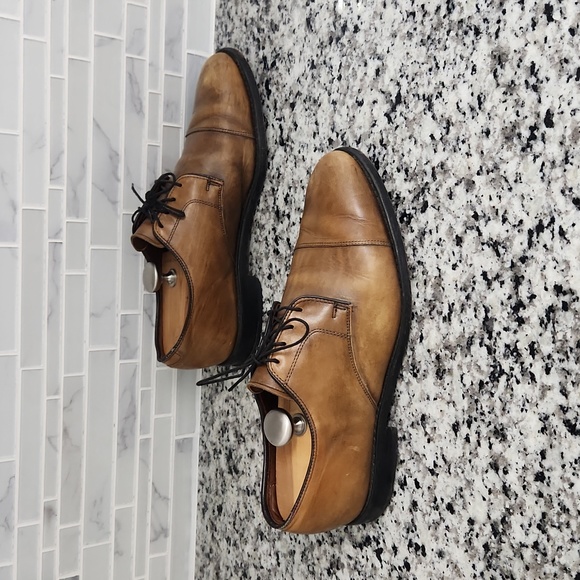 Light Brown Allen Edmonds Lexington Cap-Toe Leather Oxford Dress Shoes sz 10 D - Picture 3 of 6